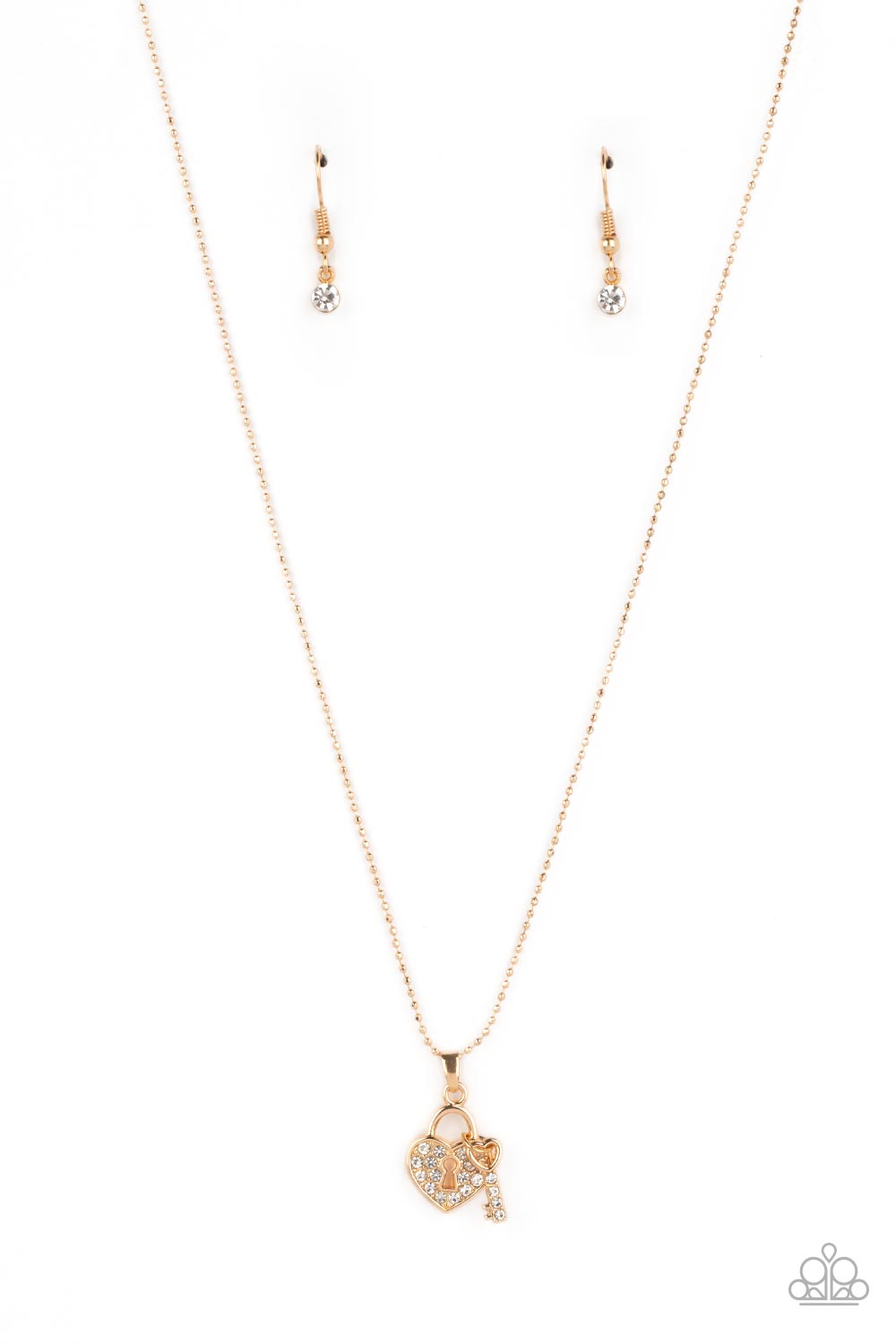 Dainty Lock and Key Necklace Silhouette
