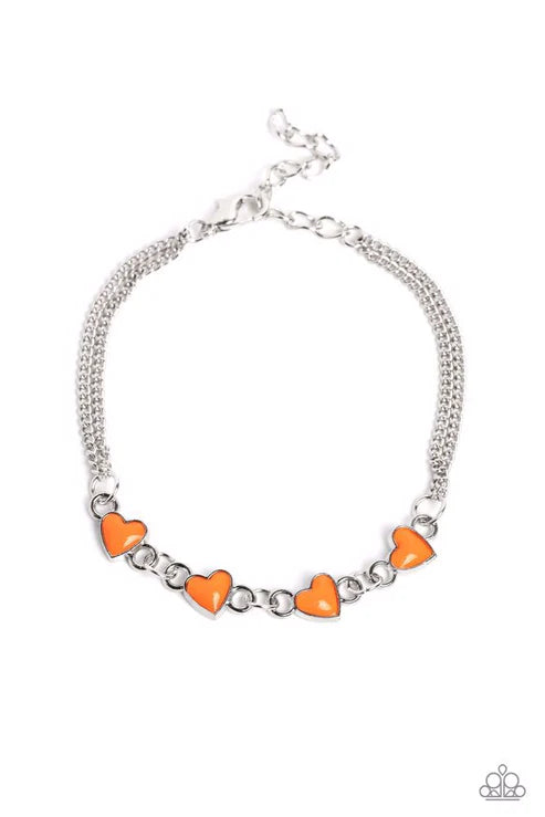 Smitten Sweethearts - Orange Bracelet