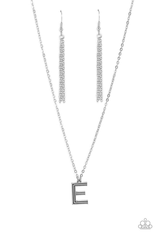 Leave Your Initials - Silver "E" Necklace