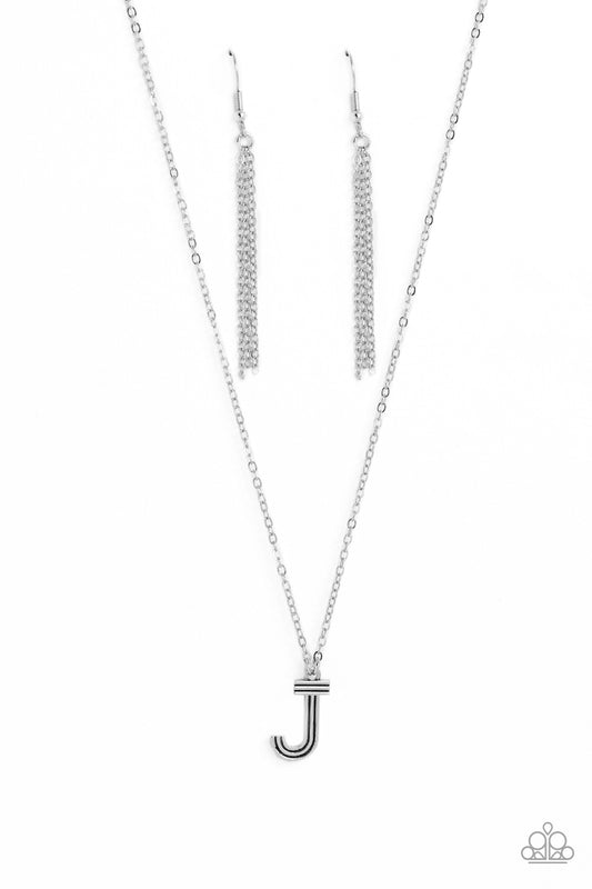 Leave Your Initials - Silver "J" Necklace