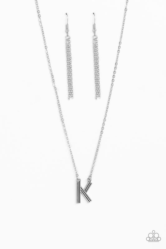 Leave Your Initials - Silver "K" Necklace