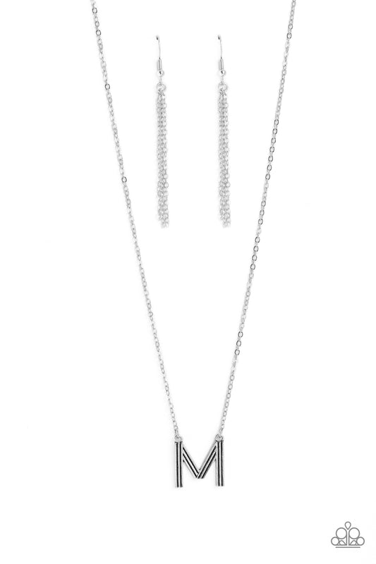 Leave Your Initials - Silver "M" Necklace