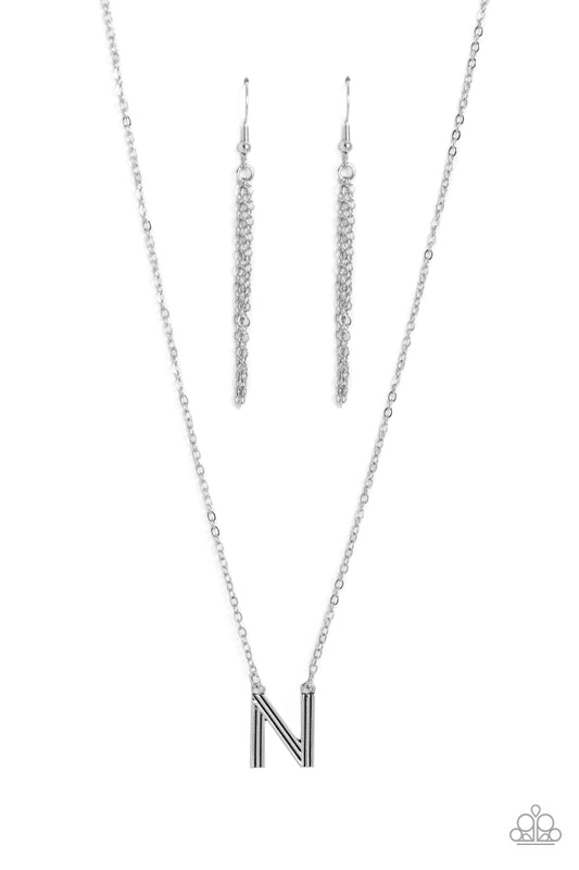 Leave Your Initials - Silver "N" Necklace