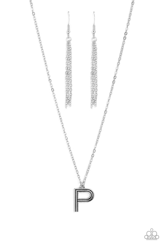 Leave Your Initials - Silver "P" Necklace