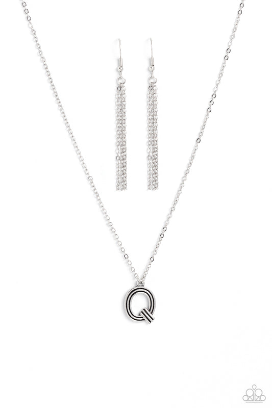 Leave Your Initials - Silver "Q" Necklace