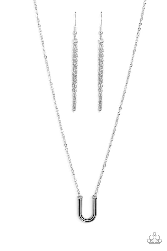 Leave Your Initials - Silver "U" Necklace