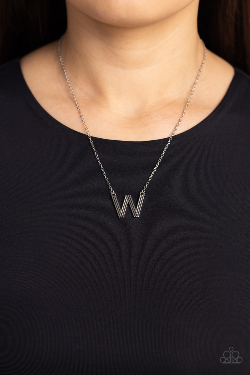 Leave Your Initials - Silver "W" Necklace