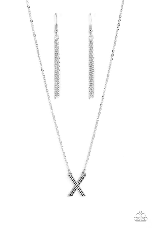 Leave Your Initials - Silver "X" Necklace