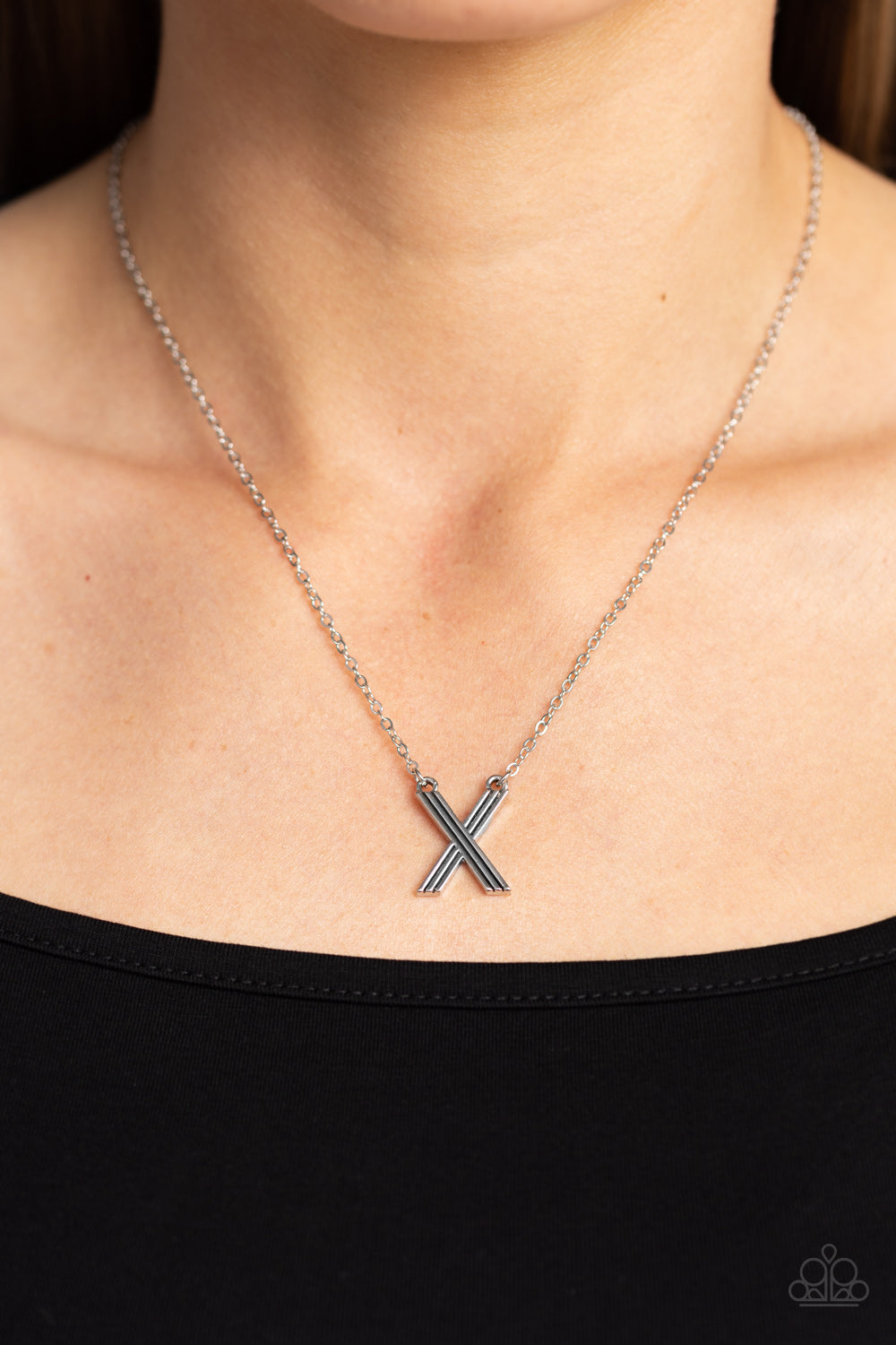 Leave Your Initials - Silver "X" Necklace