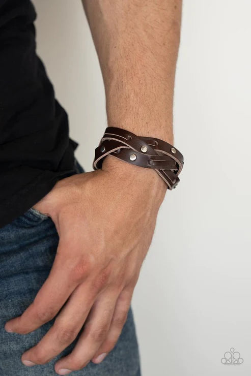 Rugged Roundtrip - Brown Urban Mens Bracelet