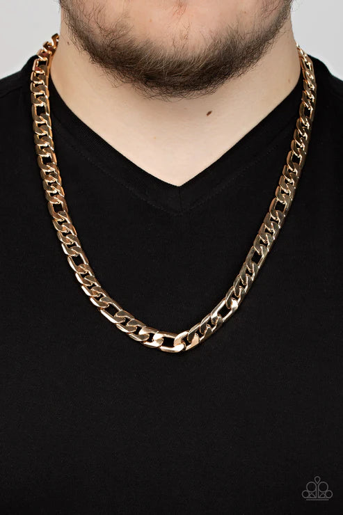 Metro Beau - Gold Mens Necklace