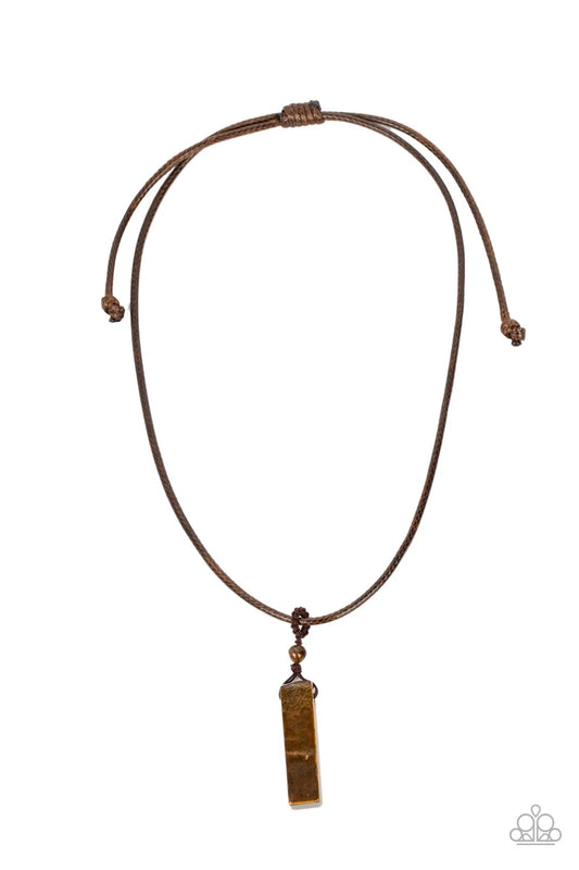 Comes Back ZEN-fold - Brown Men Necklace