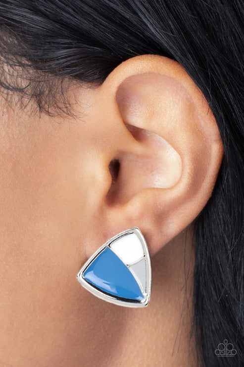 Kaleidoscopic Collision - Blue Earrings