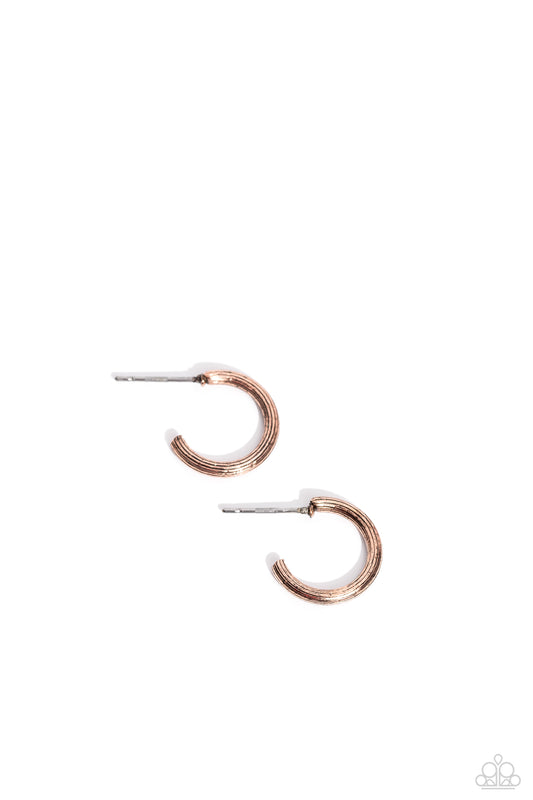 Linear Lady - Copper Earrings