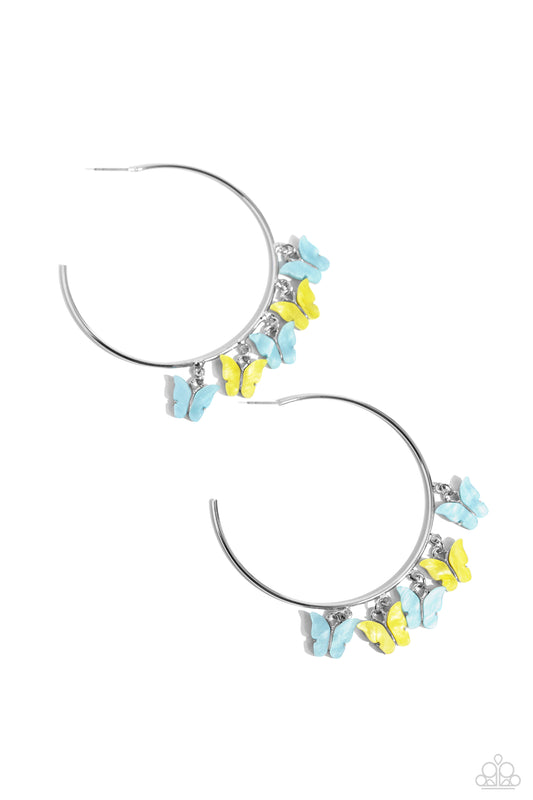 Bemusing Butterflies - Blue Earrings