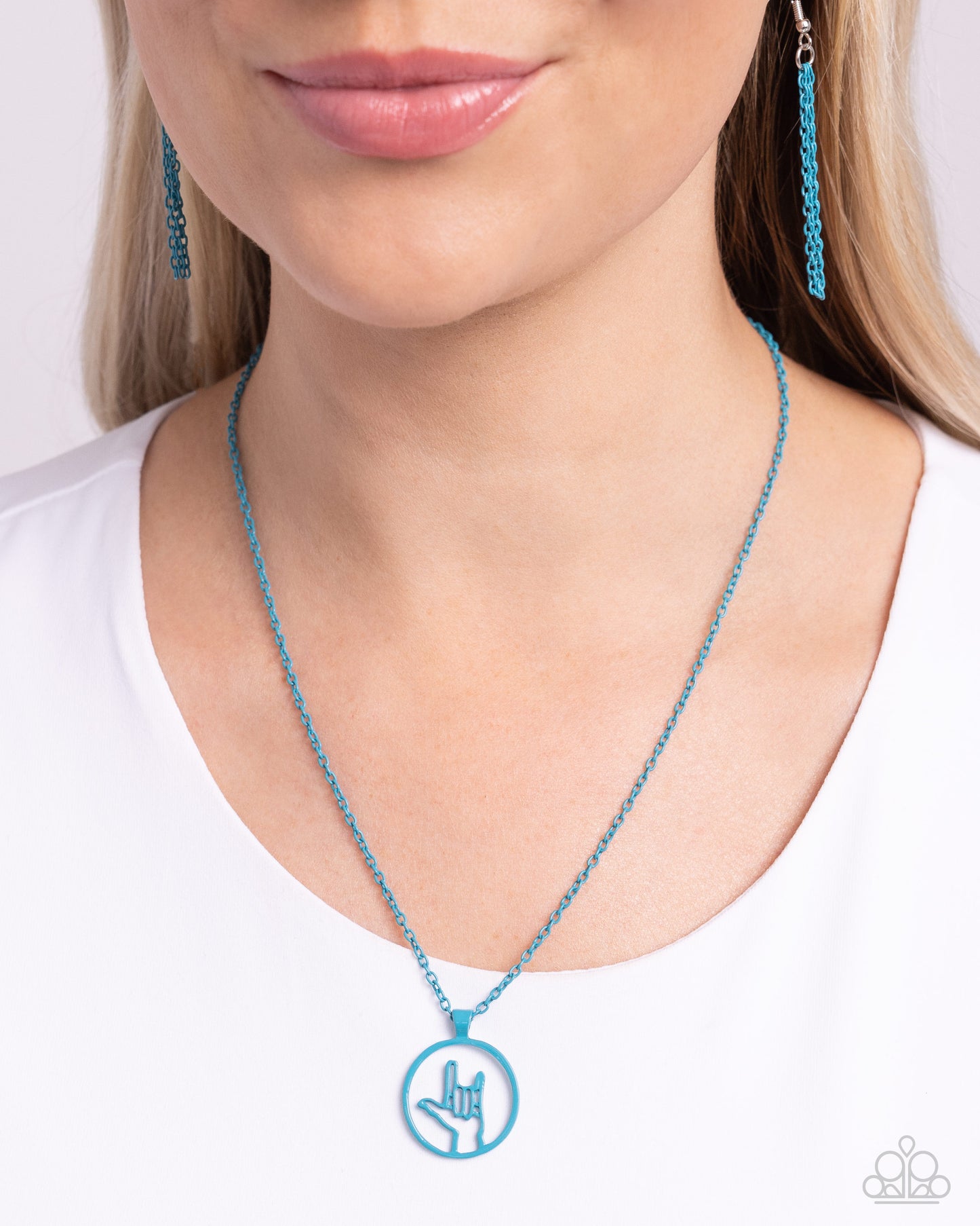 Abstract ASL - Blue Necklace