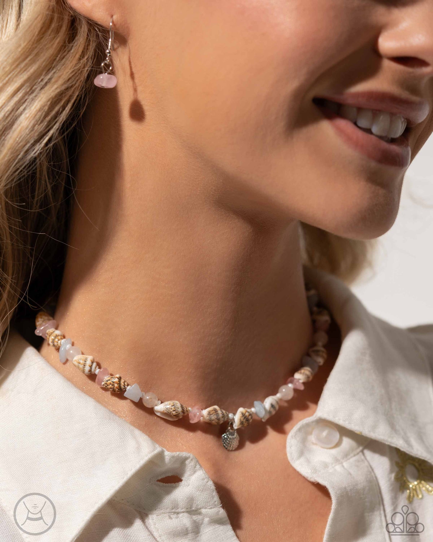 SAND-sational Season - Pink Choker Necklace