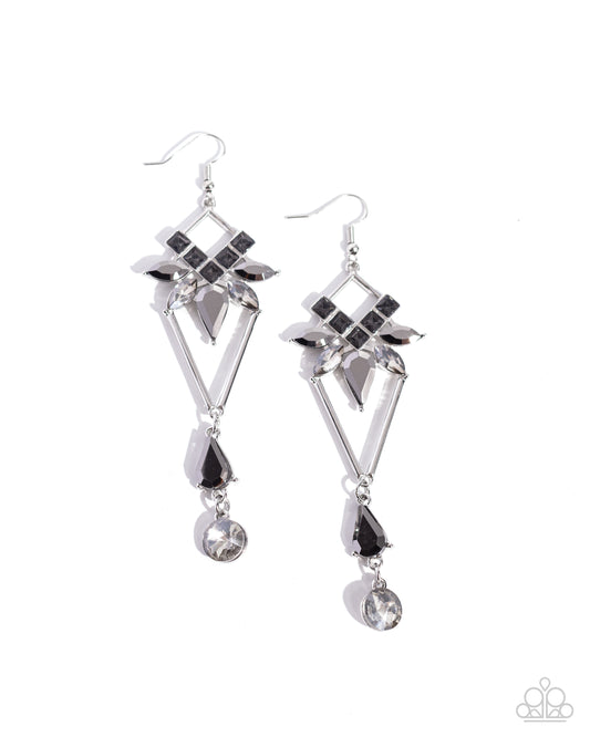 Shoulder-Dusting Shimmer - Silver Earrings