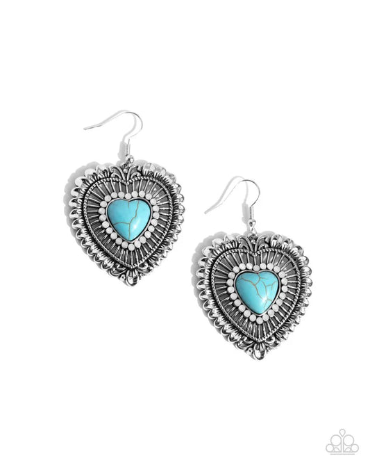 Antiqued Advocate - Blue Earrings