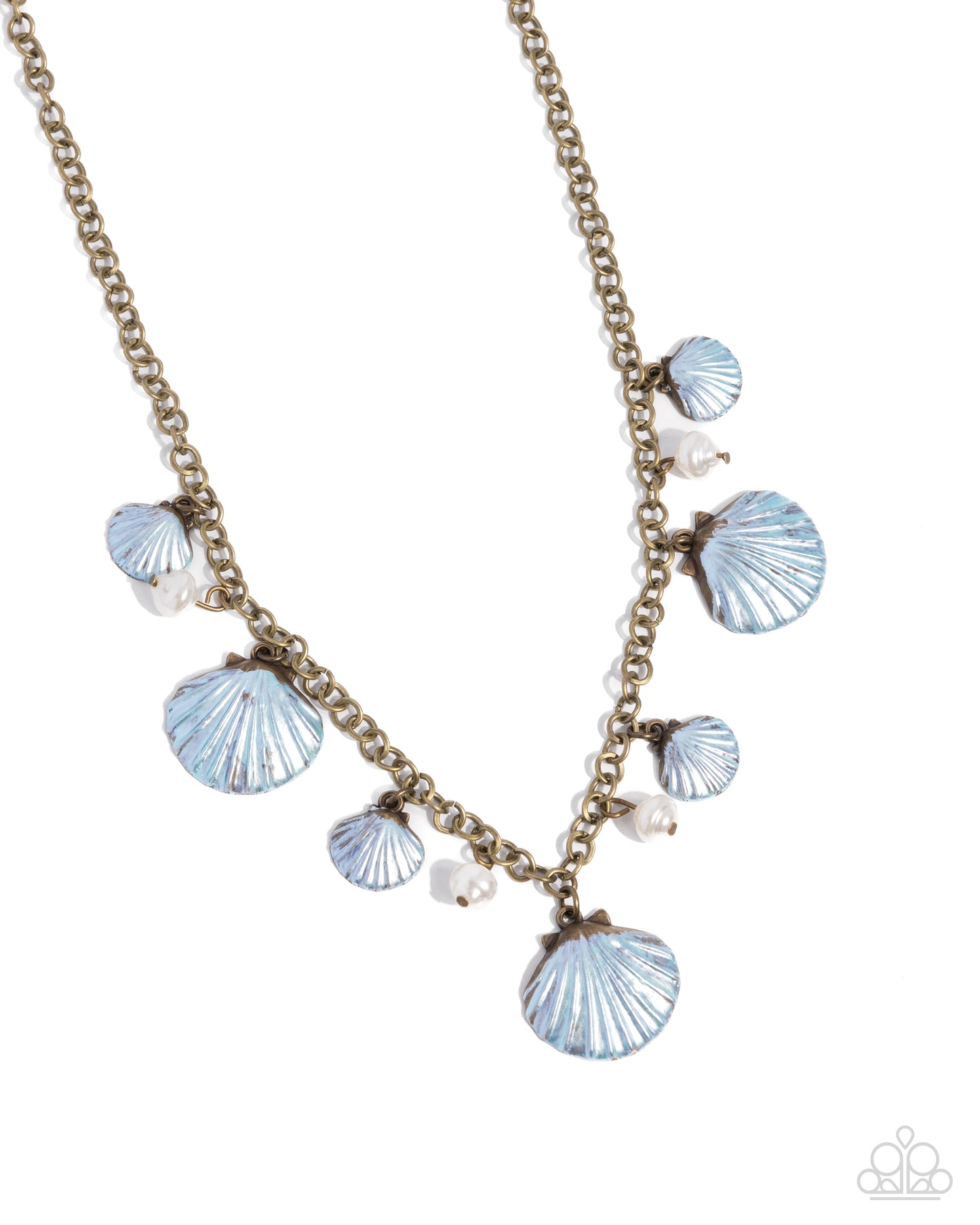 Seashell Sophistication - Brass Necklace