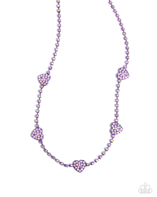 Homecoming Hearts - Purple Necklace