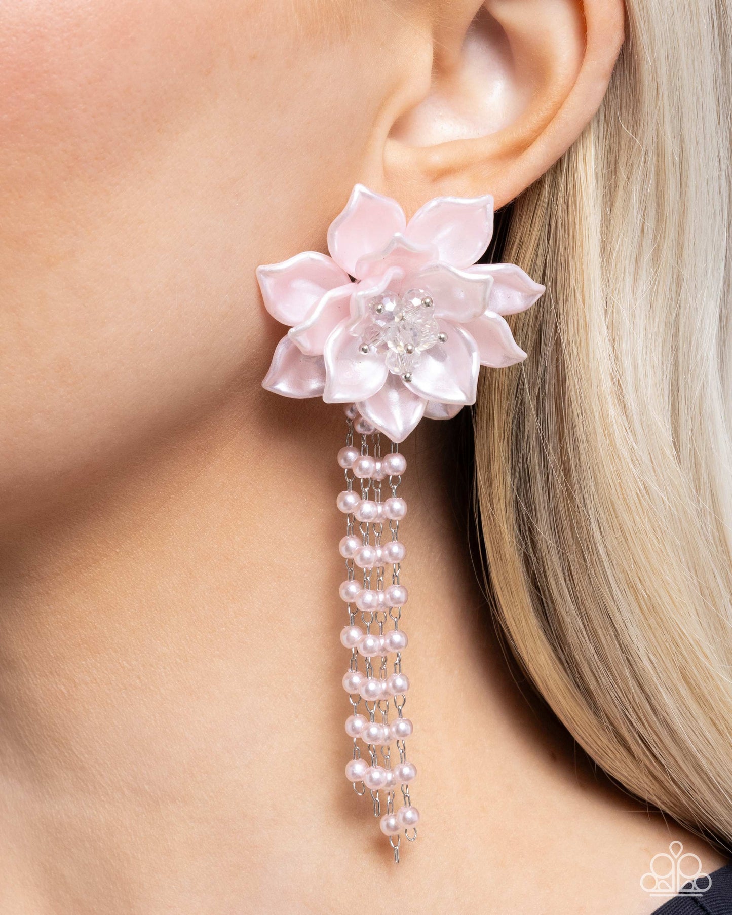 Lotus Length - Pink Earrings