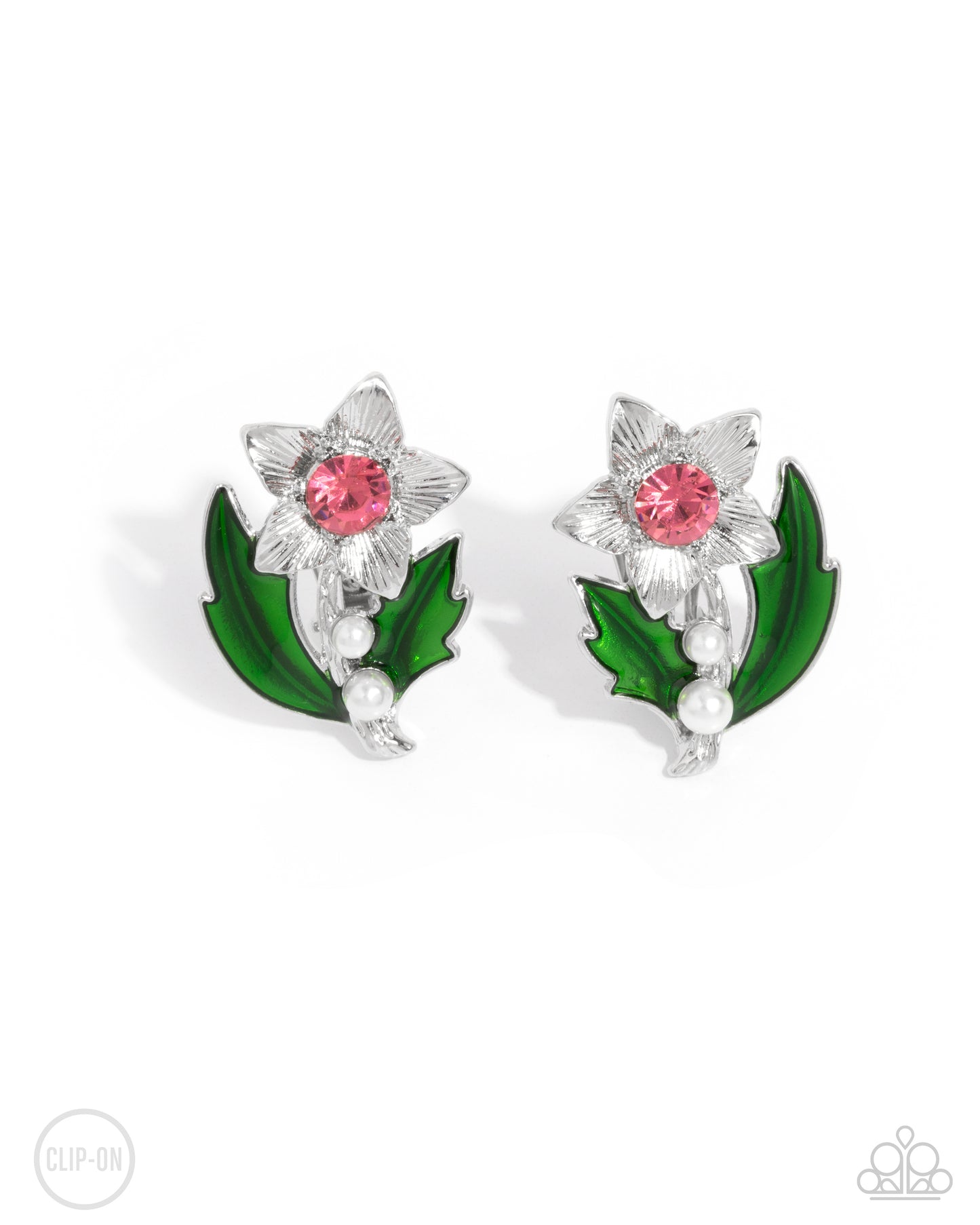 Gardening Guest - Pink Clip On Earrings