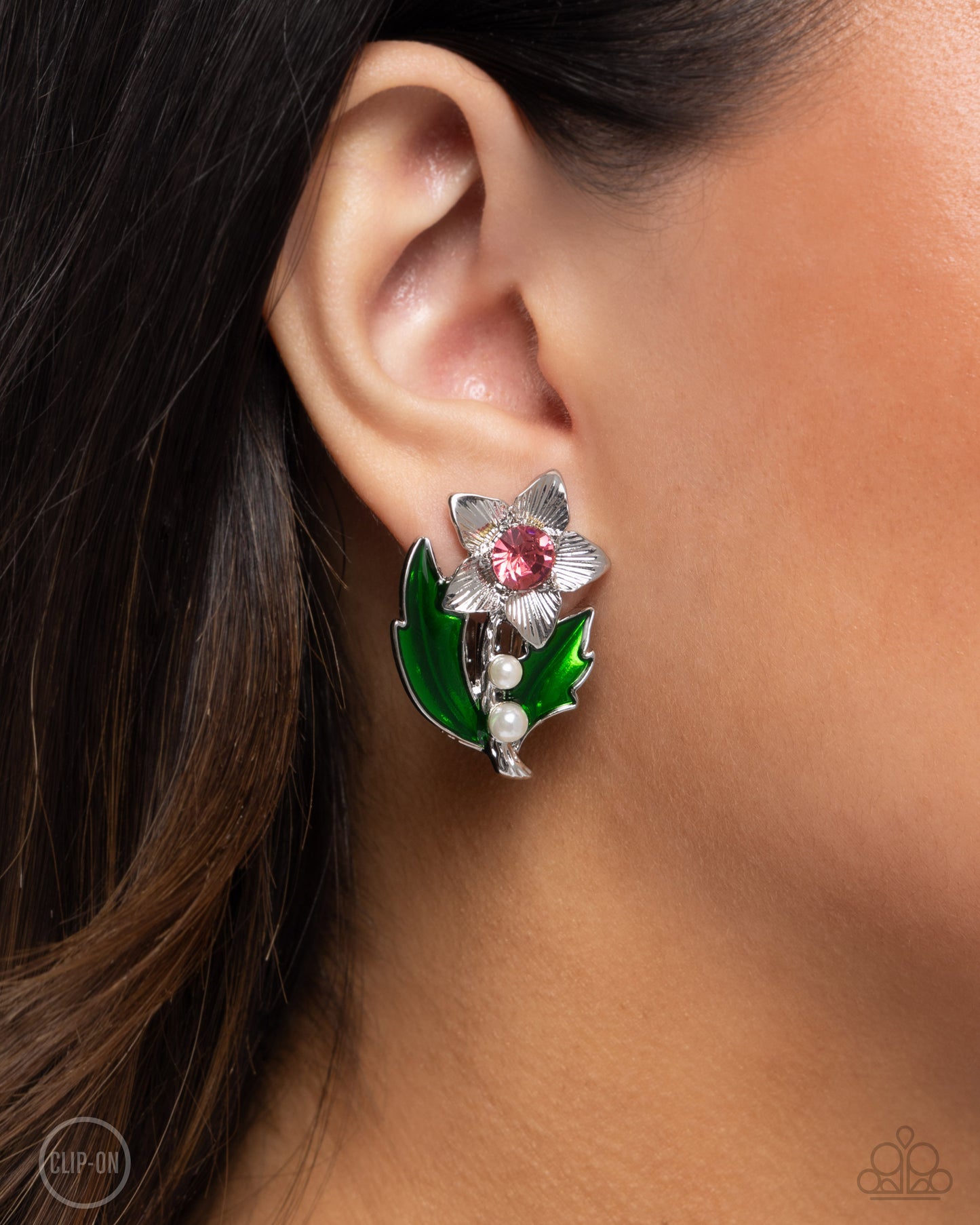 Gardening Guest - Pink Clip On Earrings