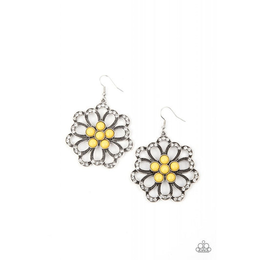 Dazzling Dewdrops - Yellow Earrings