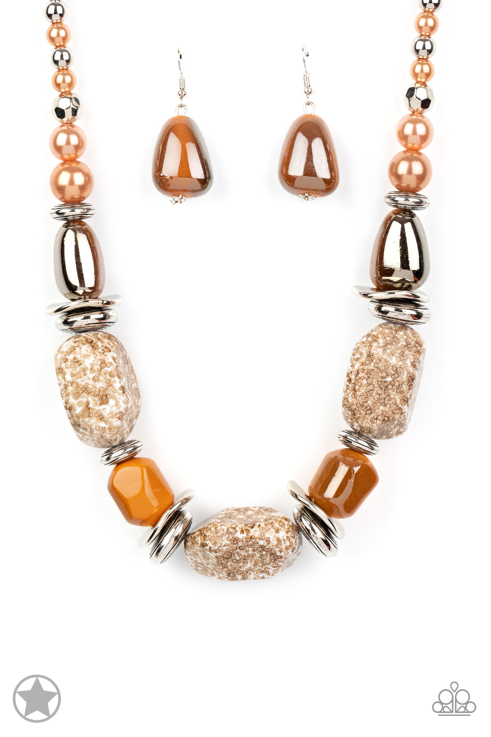 In Good Glazes - Brown/Peach Necklace