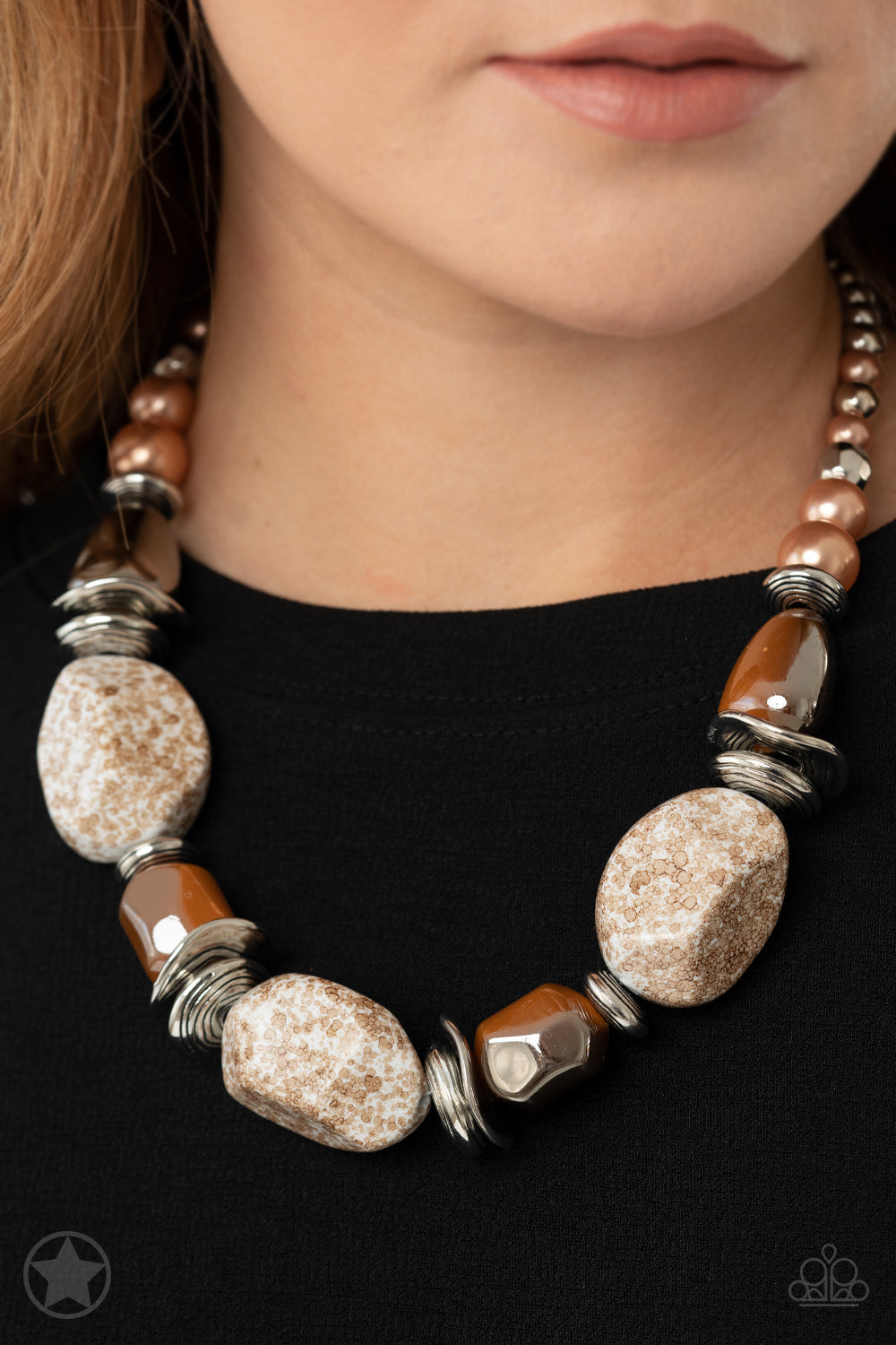 In Good Glazes - Brown/Peach Necklace