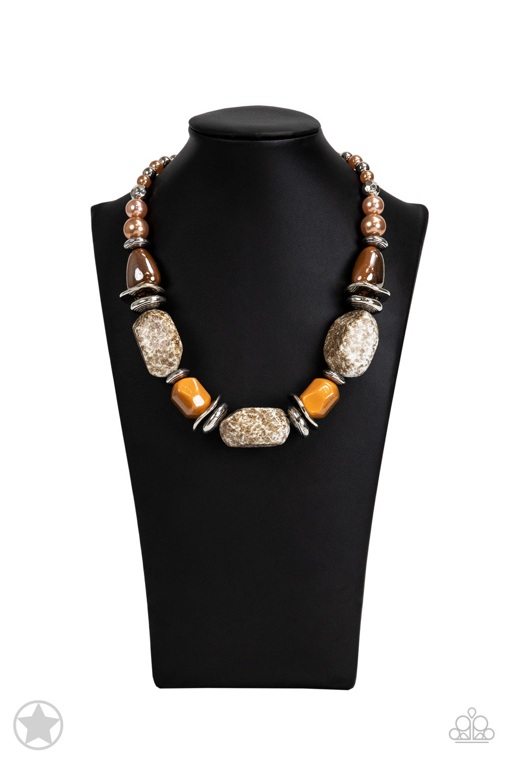 In Good Glazes - Brown/Peach Necklace