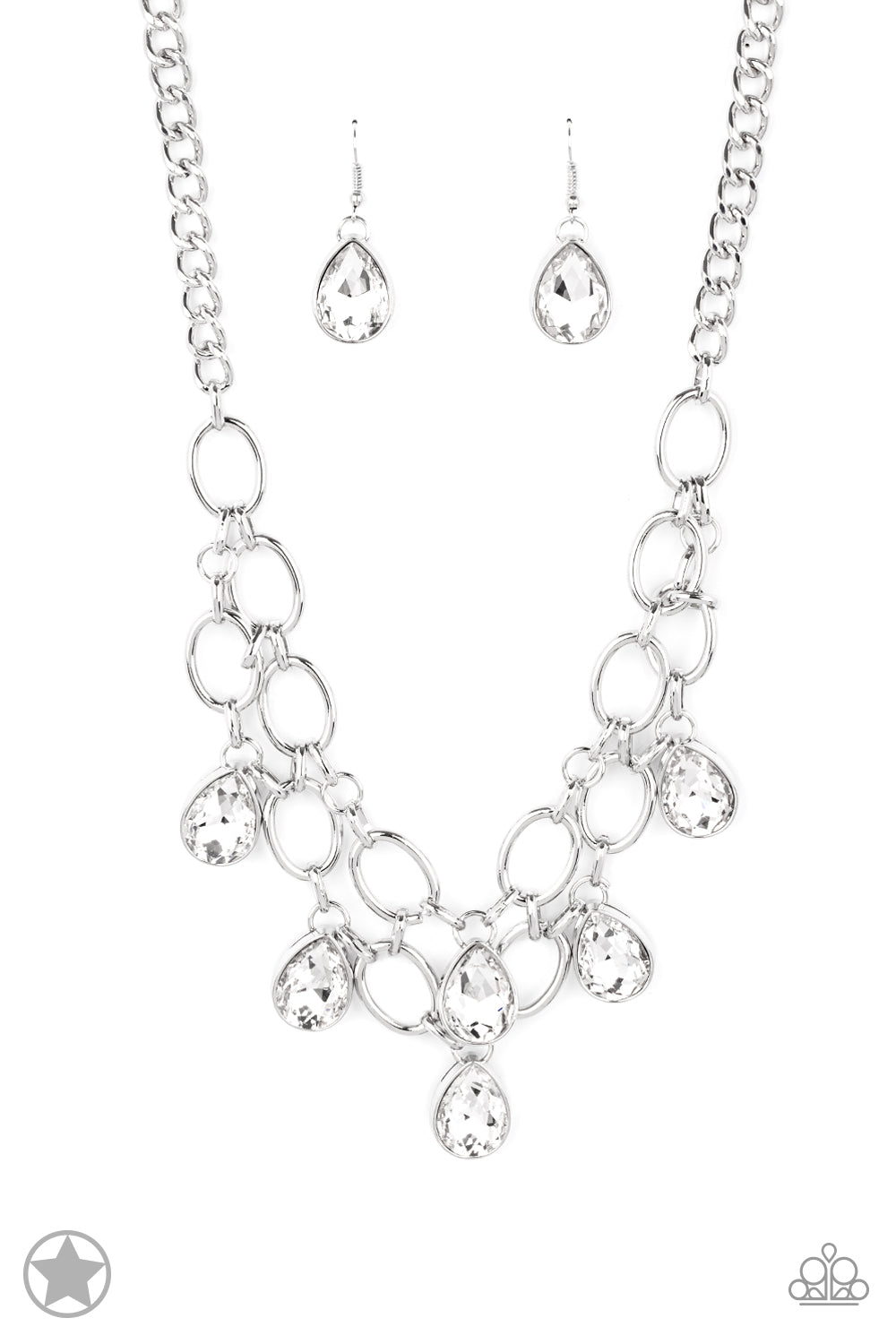 Show-Stopping Shimmer - White Necklace