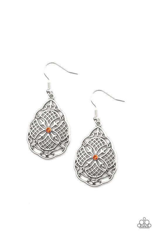 Paradise Picnic - Orange Earrings