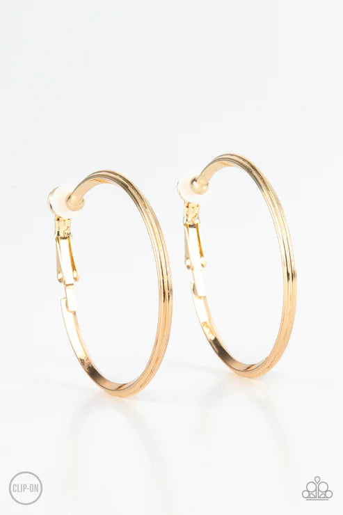 City Classic - Clip On Gold Earrings