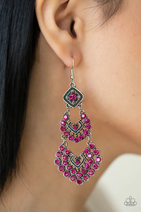 All For The Glam - Pink Earrings