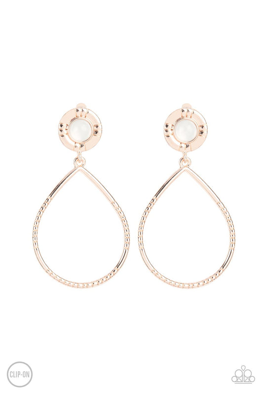 Fairytale Finish - Clip On Rose Gold Earrings