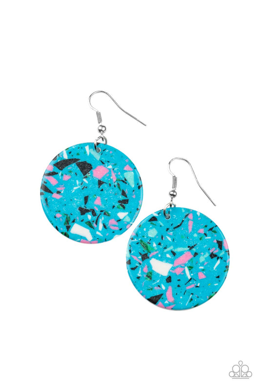 Tenaciously Terrazzo - Blue Earrings