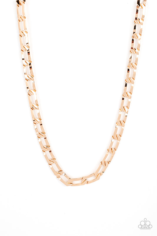 Full-Court Press - Gold Mens Necklace