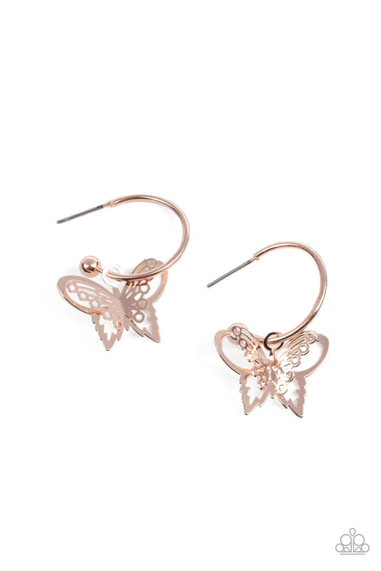 Butterfly Freestyle - Rose Gold Earrings