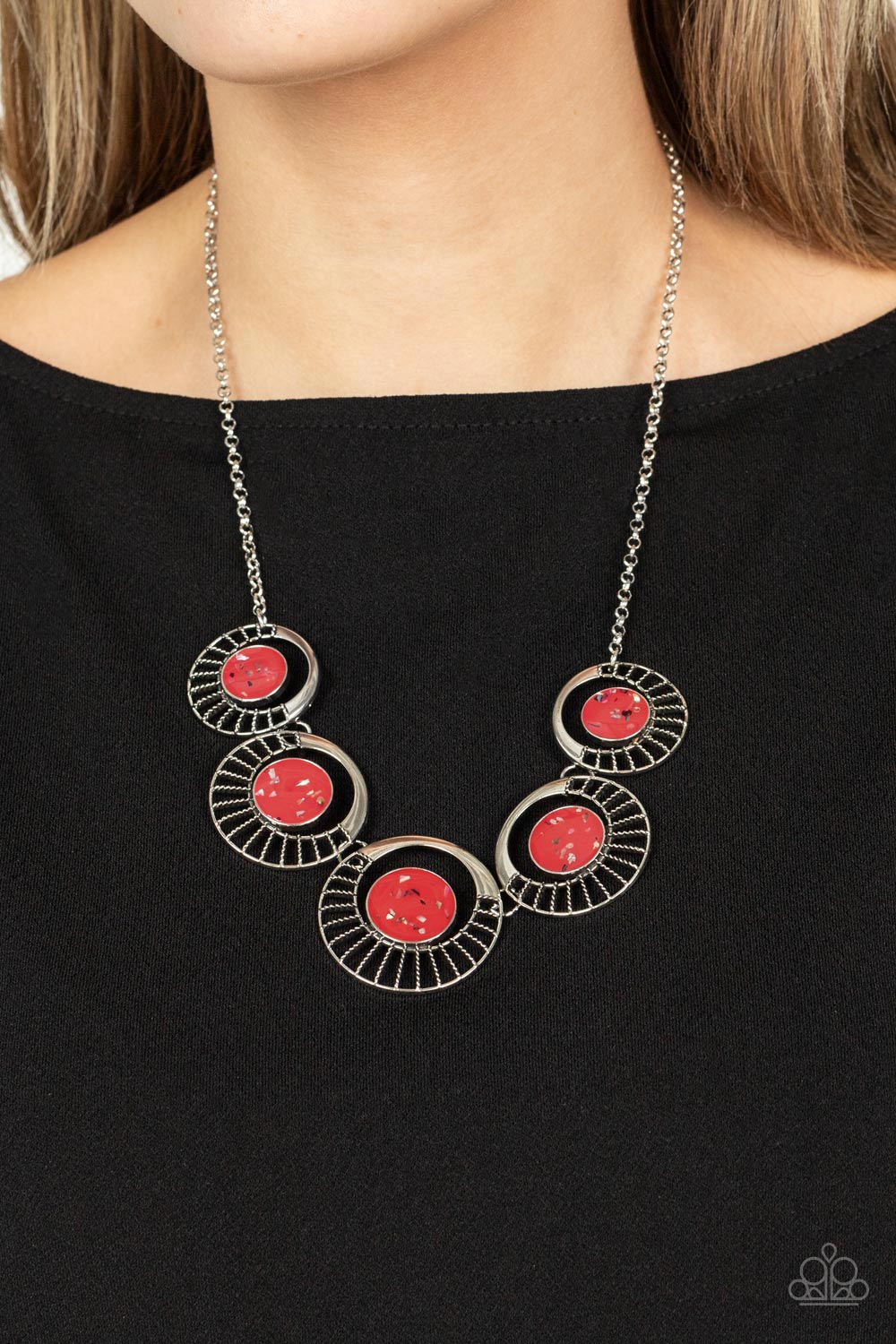 Elliptical Effervescence - Red Necklace