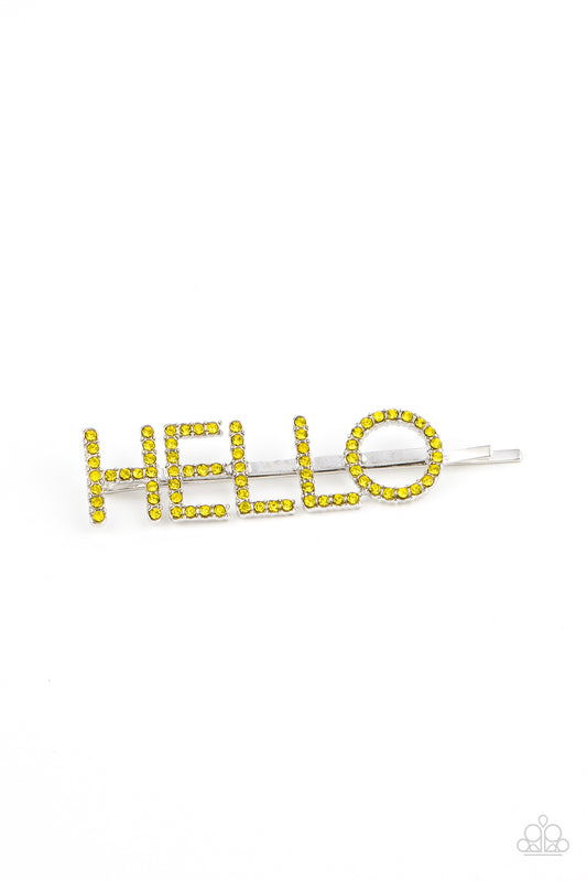 Hello There - Yellow Hair Clip