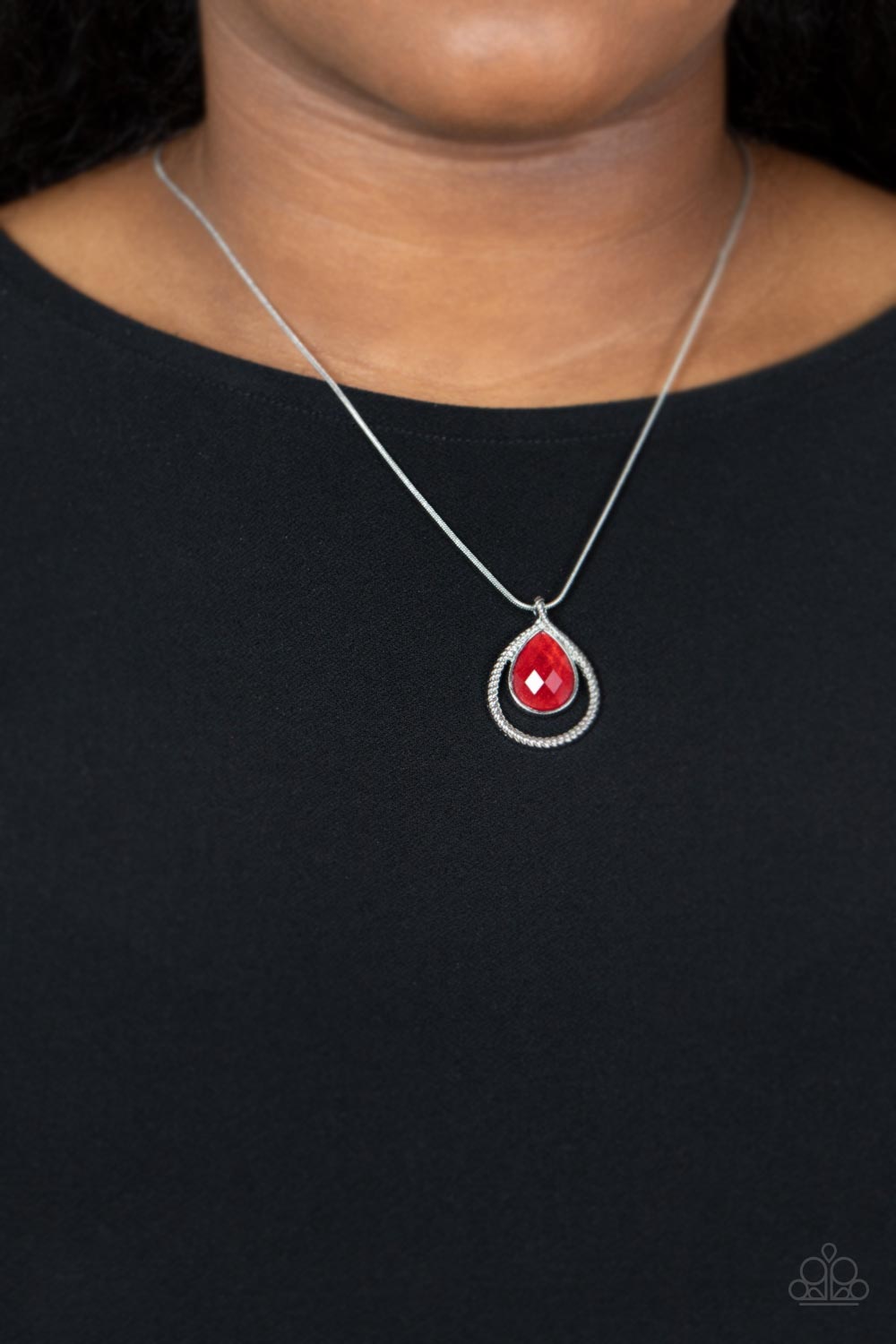 Gorgeously Glimmering - Red Necklace