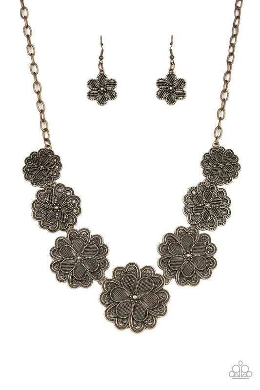 Basketful of Blossoms - Brass Necklace