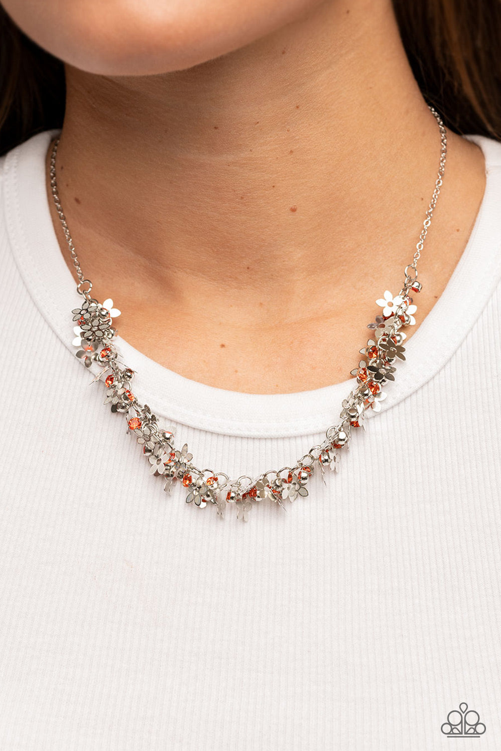 Fearlessly Floral - Orange Necklace