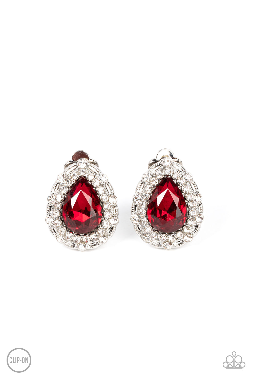 Haute Happy Hour - Clip On Red Earrings