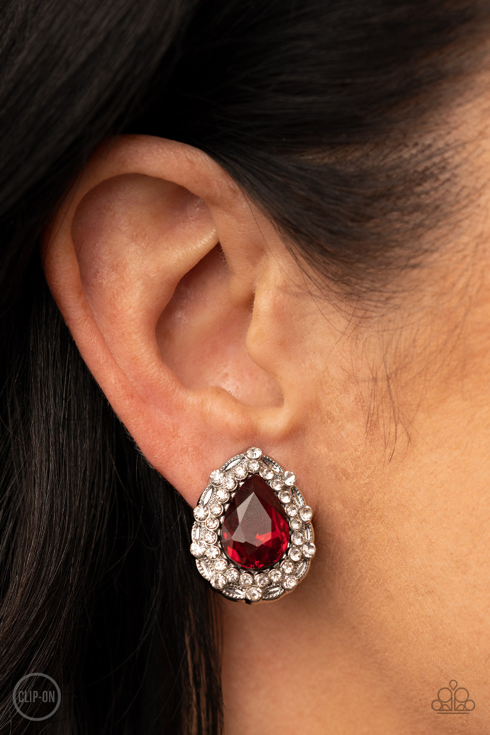 Haute Happy Hour - Clip On Red Earrings