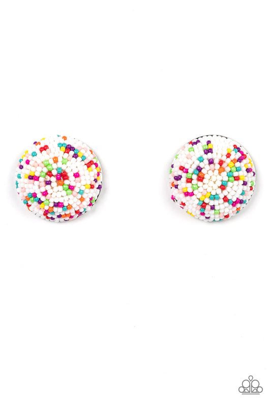 Kaleidoscope Sky - White Earrings