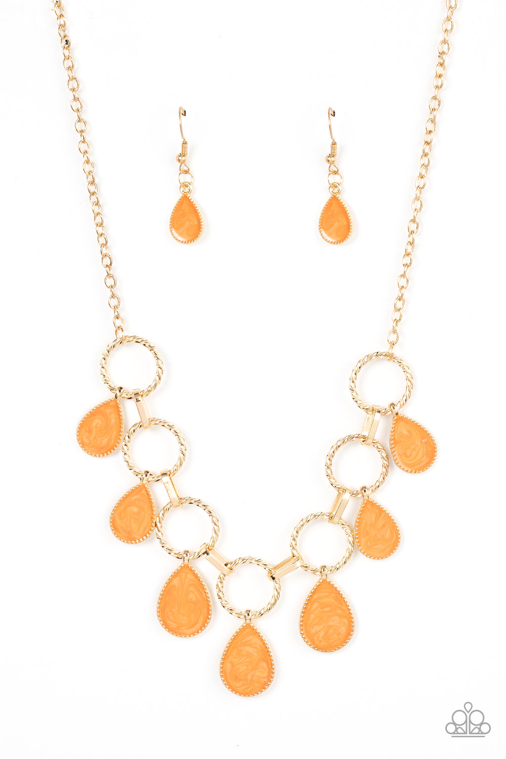 Golden Glimmer - Orange Necklace