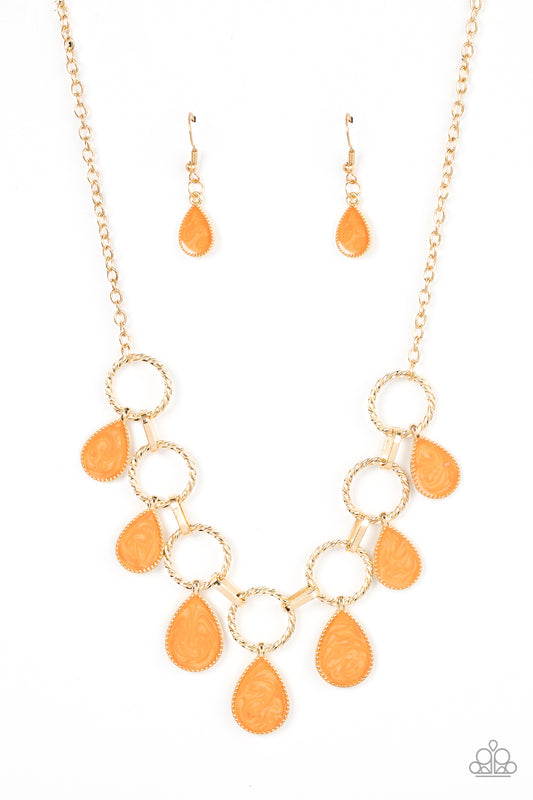 Golden Glimmer - Orange Necklace